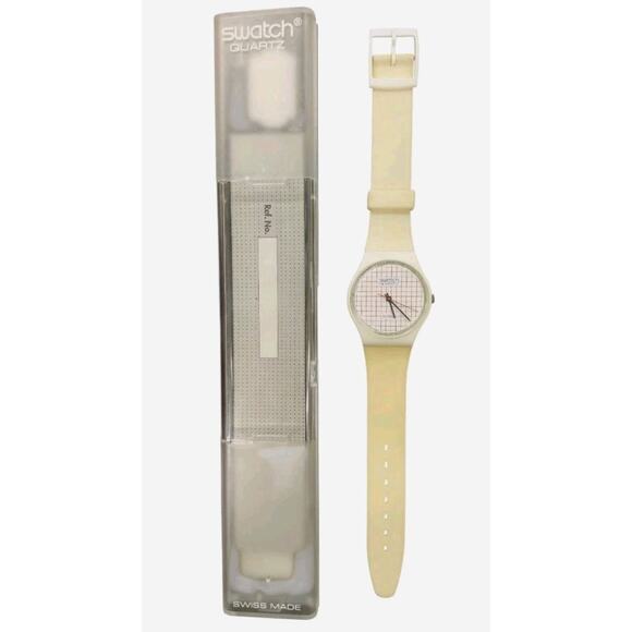 Vinrage Swatch Watch TENNIS GRID GW100 1983 Standard Gents Rare Swiss Quartz - Picture 1 of 6